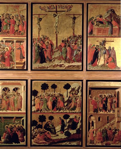 Maesta: elf Szenen aus der Passion (Rückseite) von Duccio di Buoninsegna